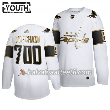 Lasten NHL Washington Capitals Pelipaita Alexander Ovechkin 700 Goals Adidas 2019-20 Valkoinen Golden Edition Authentic Lasten NHL Washington Capitals Pelipaita Alexander Ovechkin 700 Goals Adidas 2019-20 Valkoinen Golden Edition Authentic